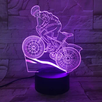 

3D Lamp Cyclists Extreme Sports Battery Operated 7 Colors No Remote Personalized Christmas Gift for Baby Led Night Light Lamp
