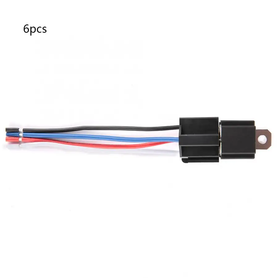 Ethernet реле 6 шт. 12V 30A автомобиля плавкое реле переключатель комплект поводков SPST 4-контактный 14 AWG горячая провода реле с самоблокировкой
