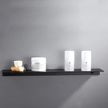 

Nordic Black bathroom shelf wall mount space aluminium black bathroom shelf square shower shelf corner storage Nailless glue