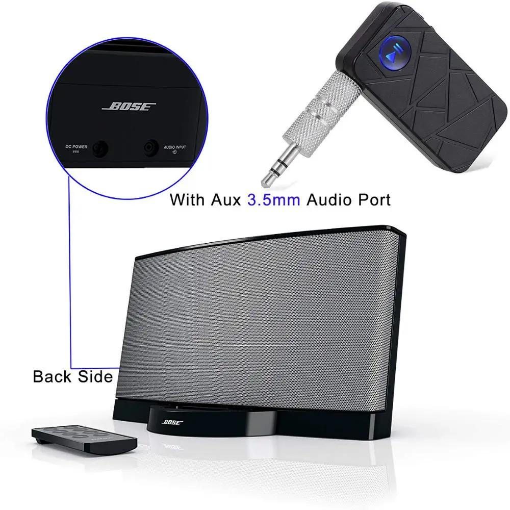 

Bluetooth 4.1 Handsfree Music Receiver Wireless Adapter Car Kit for Bose Soundock Speaker With Stereo Aux 3.5mm Audio Output