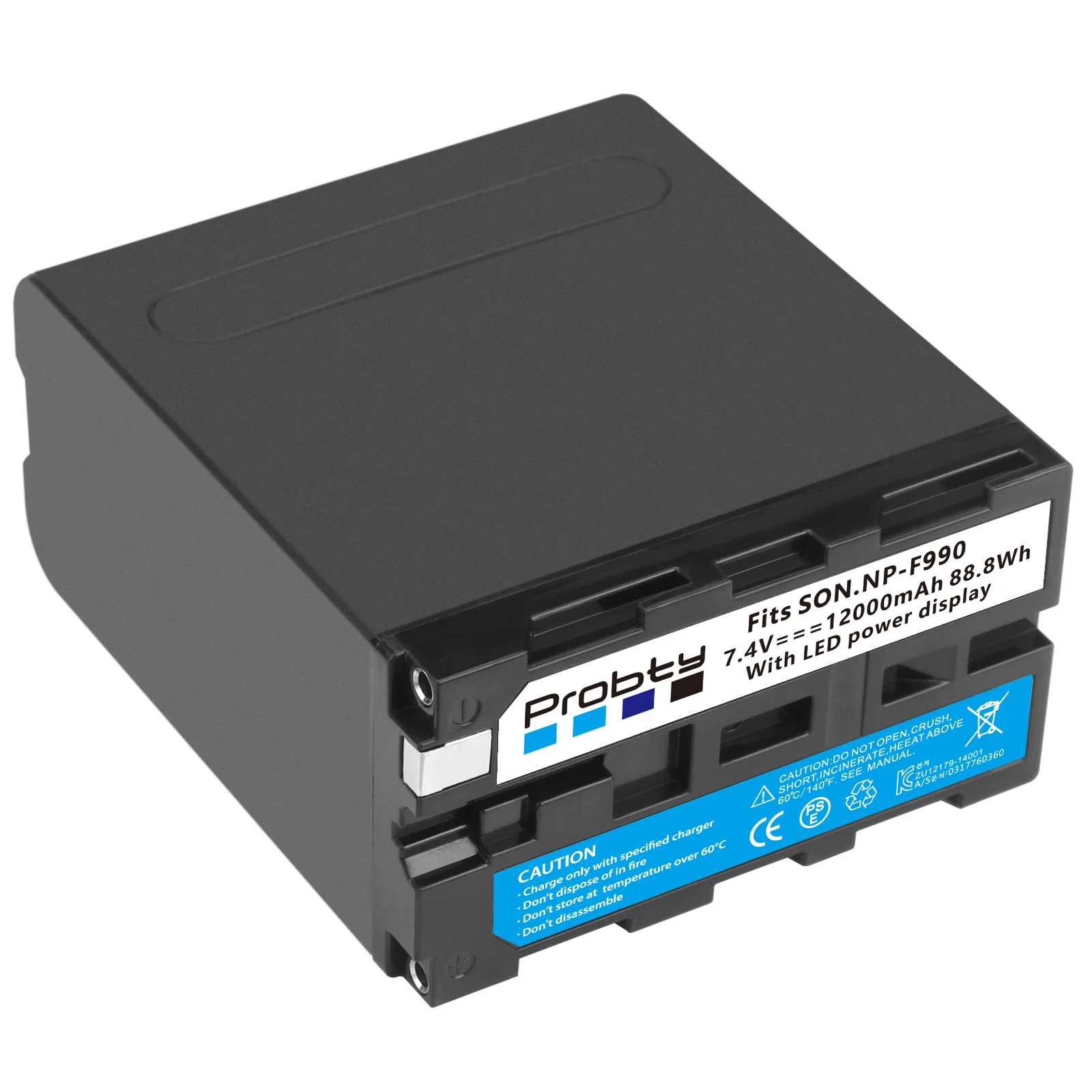 Bateria Probty 12000mah Np-f990 Np-f980 F970 F960 para Yongnuo Godox Yn300air ii Yn300 Iii Yn600 L132t Conduziu a Bateria de Luz de Vídeo - Image 3