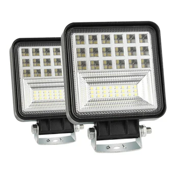 

2PCS 4Inch 126W Six Row Four Square LED Off-Road Vehicle Work Light Fog Led Off Road Lights for Trucks ATV UTV SUV