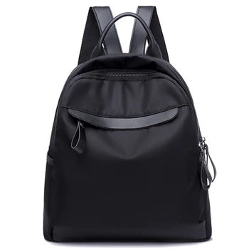 

New Fashion Nylon Anti-Theft Women Backpack Large Capacity Solid Color Casual School Bookbag Travel Backpack