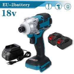 Makita clé à percussion électrique sans fil 18V, clé sans brosse, tournevis rechargeable, pilote de perceuse, outils électriques à lumière LED pour batterie 18V 