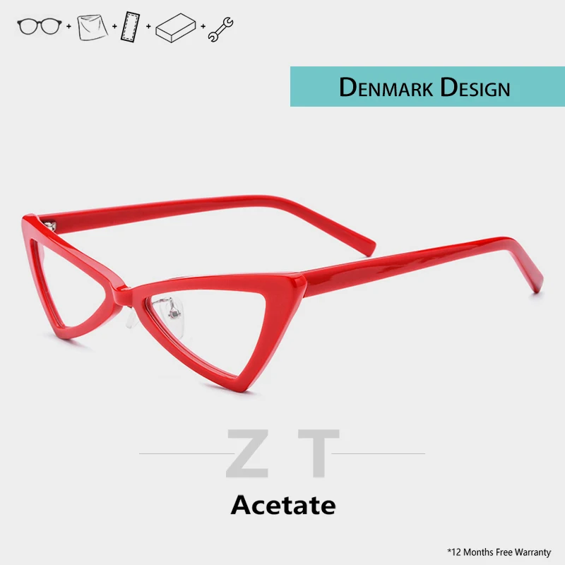 

ZT Pure Acetate Optical Glasses Frame Women Butterfly Prescription Eyeglasses Design Triangle Myopia Glasses Clear Spectacles