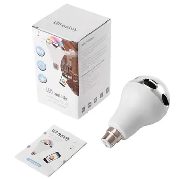 

Portable LED Smart Wireless RGB Color Bulb Light B22 Control Music Audio Speaker Lamps 900 Lumen