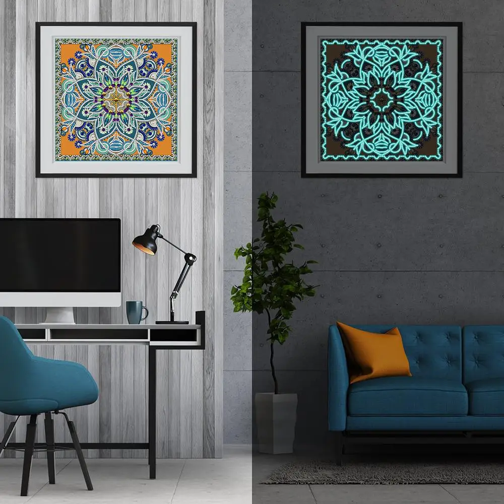 

Night Light 5D DIY Diamond Painting Kits Mandala Pattern Diamond Embroidery Cross Stitch Mosaic Home Decoration Picture Gift