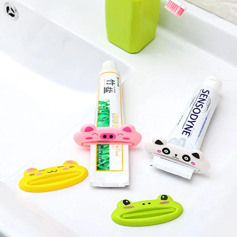 Portable Toothpaste Squeezer Rolling Holder Cute Cartoon Animal Toothpaste Dispenser Home Bathroom Accessories