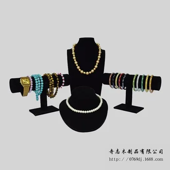 

Jewelry Props Showcase Counter Showing Stand Rack Black Suede Bracelet Show Case Showing Stand Bracelets Necklace Shelf