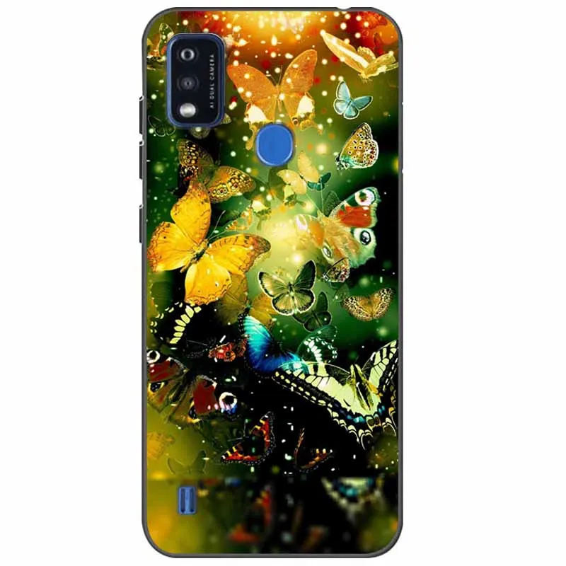 Shockproof Black Soft Silicone Phone Cover with Wolf and Cat Design - Stylish and Durable Protection