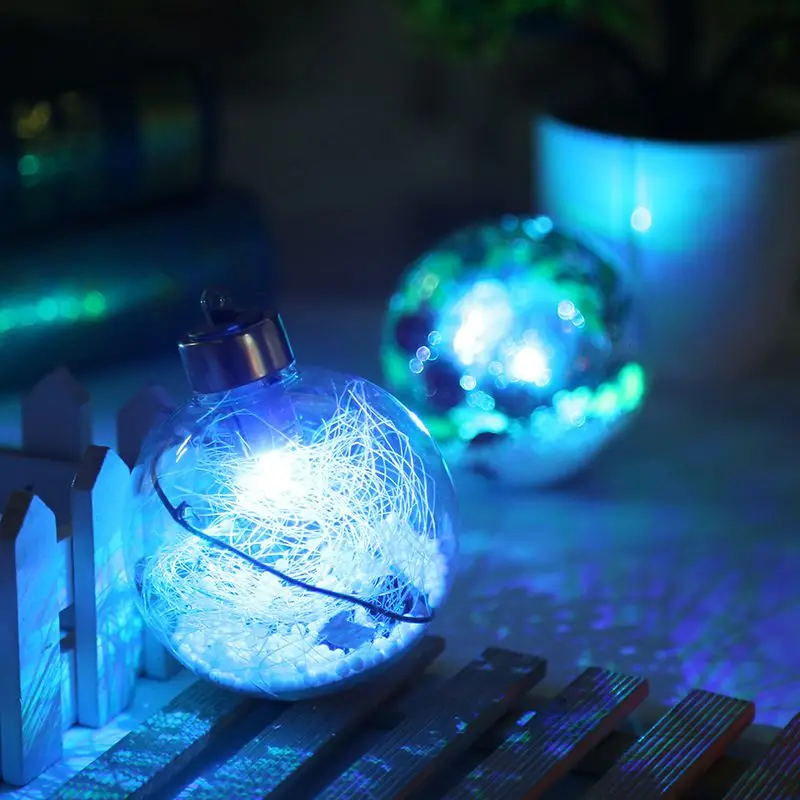DIY ремесло пластиковый Рождественский шар игрушки светодиодный шар Прозрачные Шары Украшения безделушки Рождественская елка Забавный подарок для детей