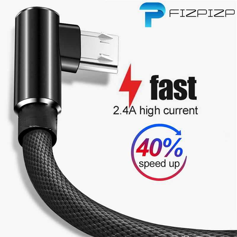 1M 2M 3M 90 градусов зарядки Micro USB кабель 3.0A для samsung Galaxy HUAWEI Honor Xiaomi RedMi планшет кабели