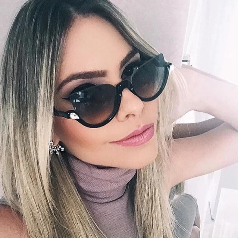 

2021 new fashion luxury Brand designer Cat eye sunglasses Female Vintage women sun glasses Cat eye Gradient Eyewear UV400