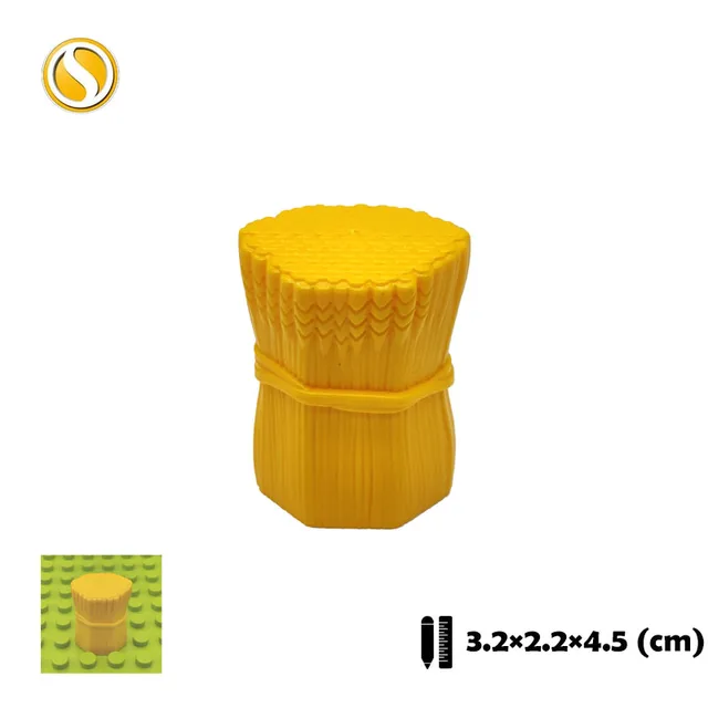 Big Building Block City Farm Architecture Accessories Fence Pillar Bridge Ladder Compatible Big Brick DIY Toys For Children Gift Wheat ears