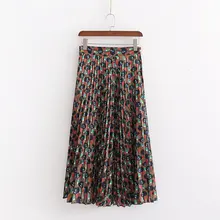Высокая уличная Асимметричная плиссированная юбка с принтом, осенние женские длинные юбки с принтом в английском стиле, плиссированная юбка с высокой талией, уличная одежда