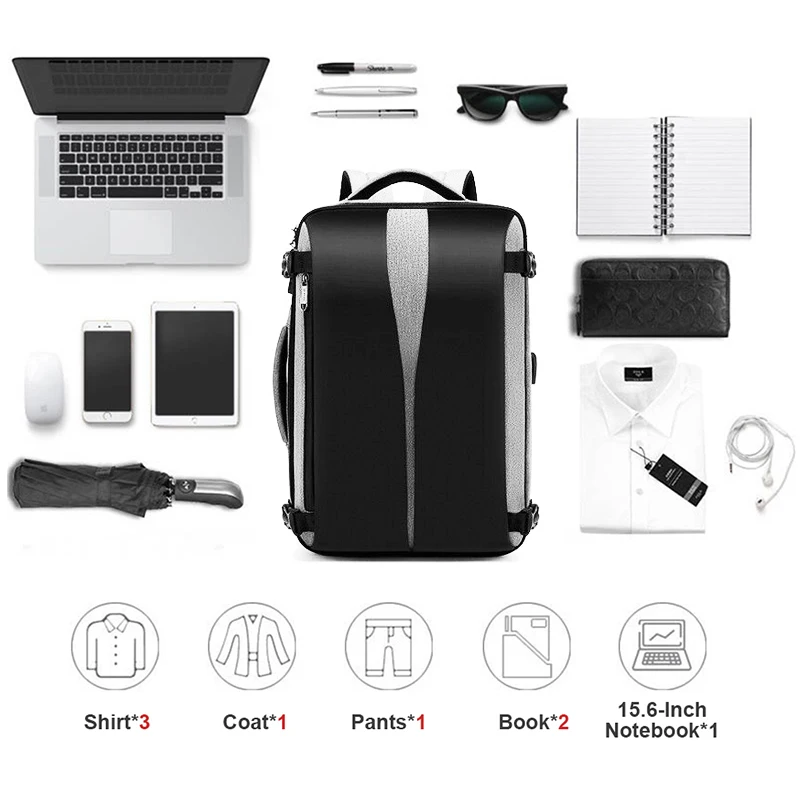 Anti Theft Backpack 17 Inch Laptop Bagpack Women Men Bags Anti-theft Back Pack USB Charger Male Bla