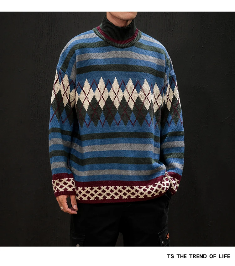Модный свитер с принтом, Мужская Уличная одежда, вязаный свитер, мужской пуловер, мягкий свитер, Вязанное пальто, брендовые топы, мужская одежда размера плюс
