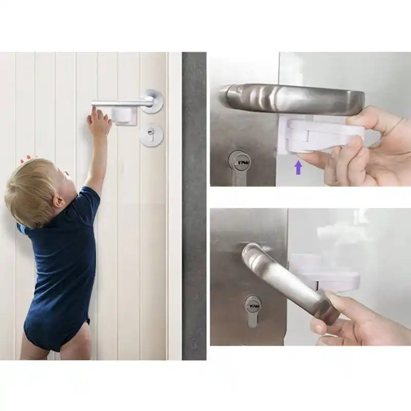 Dispositif De Protection Anti Ouverture Des Portes Autour De Bebe Serrure A Levier Pour Poignee De Porte De La Maison Accessoire Universel De Securite Et Materiel De Professionnels Aliexpress