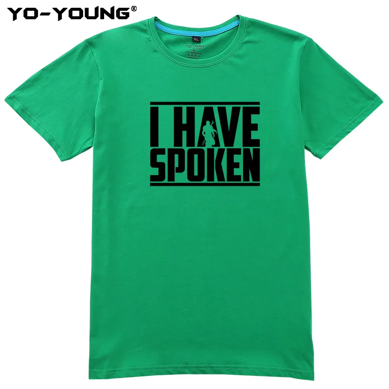 Green Yo-Young, мужские футболки, новинка, Звездные войны, футболки с надписью «I Have Spoken», г., г., повседневный топ из чесаного хлопка, мужские футболки - Цвет: Green