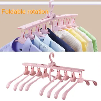 

Folding Hanger Magic Hanger Drying Rack Multifunctional Retractable PP Space Saver Clothes Stand Adults Closet Foldable