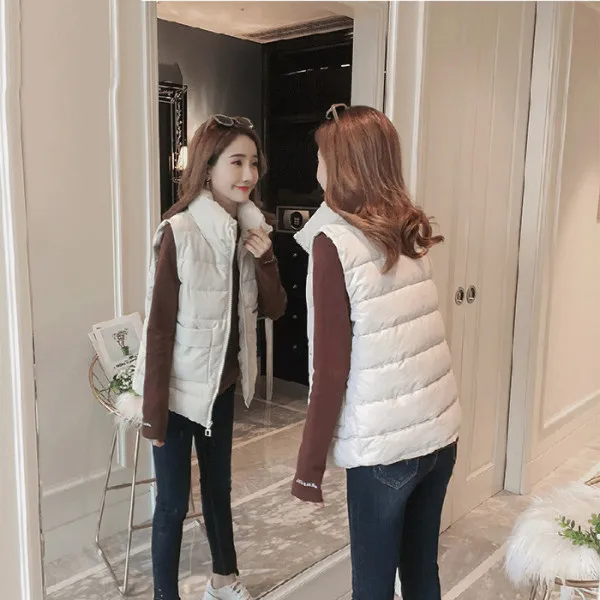 

2019 New Style down Feather Cotton Vest WOMEN'S Vest Coat Winter Thick Section Short Korean-style Autumn & Winter Vest