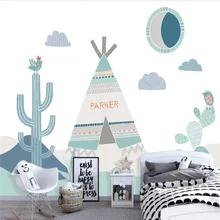 Пользовательские обои скандинавские Современные Простые личности геометрические свежий кактус детская комната росписи