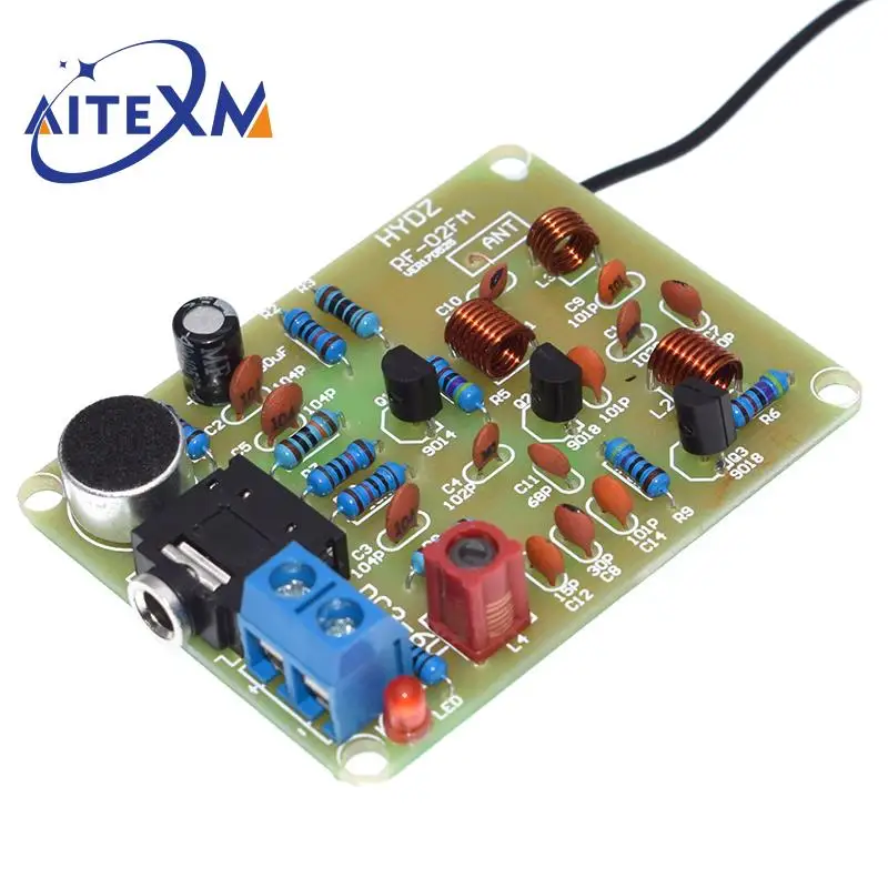 FM Stereo Radio DIY Kit - Wireless Transmitter & Receiver Module for Frequency Modulation Soldering Practice