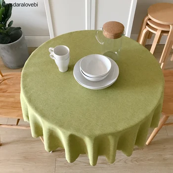 

Christmas Table Cloth Round Tablecloth for Party Wedding Hotel Banquet Table Cover Khaki Pink Blue Green KitchenTable Cover