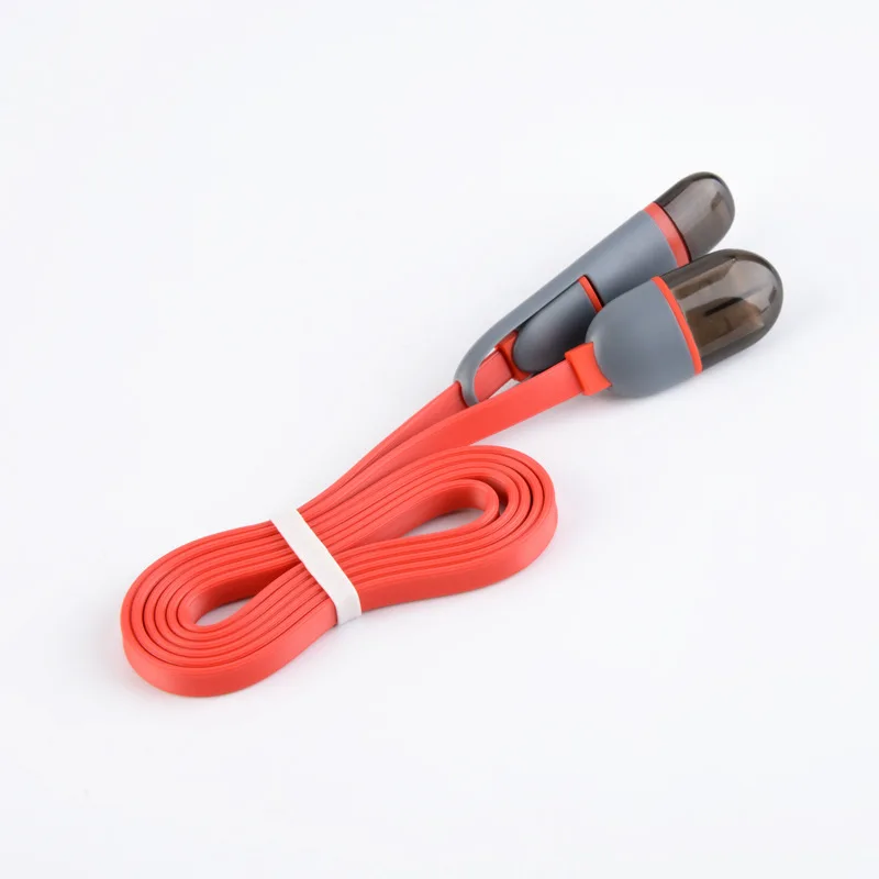 2 в 1 кабель для зарядки Micro Usb кабель для осветительный кабель мульти Цвет кабель Micro Usb 8 Pin для IPhone X XR XS 5S Sumsung Honor huawei - Цвет: Red