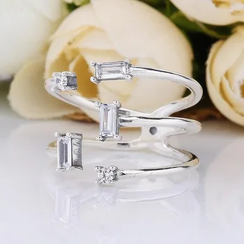 

Original Shards of Sparkle With Crystal Rings For Women 925 Sterling Silver Ring Wedding Party Gift Fine Jewelry