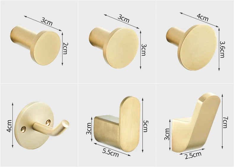 Матовая Золотая одежда крючок из нержавеющей стали один крючок шкаф настенный туалет стены один крюк для банных и кухонных полотенец крюк