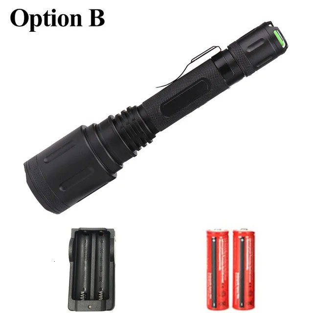 powerful LED flashlight torch 20000LM XHP50 Zoom Tactical defense flashlight Lantern Use 18650 Battery For Camping hunting light - Испускаемый цвет: B