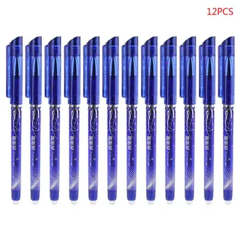 

12 pcs Luxury Erasable 0.5mm Gel Pen Blue ink Slim Ballpoint Writing Tool Supply