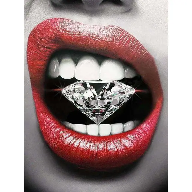 CHENISTORY DIY Frame Paint By Number Flame Red Lips Landscape For Adults Picture By Numbers Acrylic Drawing On Canvas Home Decor 9916410