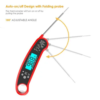 

FM006 Gravity Induction Waterproof Digital Food Thermometer Pyrometer with Folding Foldable Probe for Kitchen Food Cooking