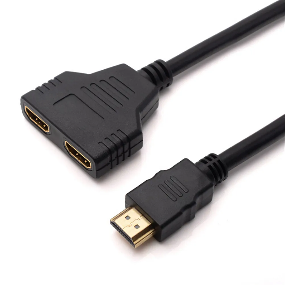 Черный 1080P 2 порта видео кабель HDMI, переключатель HDMI сплиттер 1 в 2 выхода HDMI штекер HDMI Женский адаптер конвертер для ПК Дисплей - Цвет: Черный