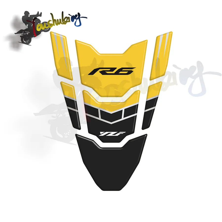3D Tankpad наклейка s для yamaha yzfr6 Fishbone масляный бак для газа Наклейка защитная крышка Украшение пламя Мотоцикл декоративная - Цвет: Цвет: желтый