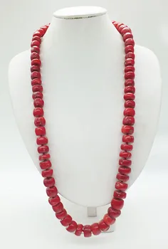 

2019-3-28-1251# free delivery 14-16MM Traditional West African Red coral necklace 80CM