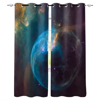 

Colorful Explosion Universe Stars Curtains Window Living Room Curtains High Blackout Curtain Thick