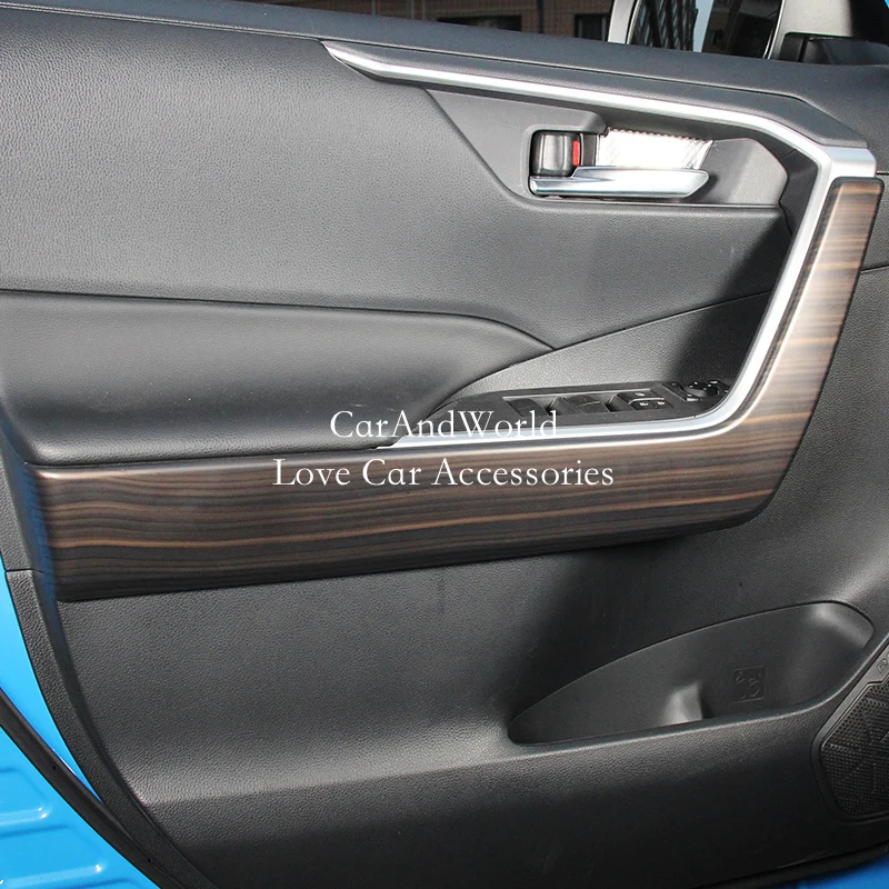 shiyi ABS Car Interior Moulding Lift Armrest Decorative Door Bowl Strip Trims Cover Fit for Toyota RAV4 2019 2020 2021 XA50 Accessories Color Name : Carbon Fiber 