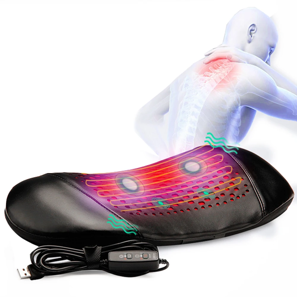 Electric Heating Neck Lumbar massage Pillow Waist back Massager