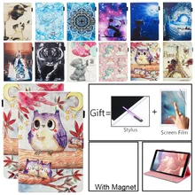 Флип-чехол для samsung Galaxy Tab A A2 10," T590 T595 T597 SM-T595 чехол для планшета с изображением кота Совы собаки