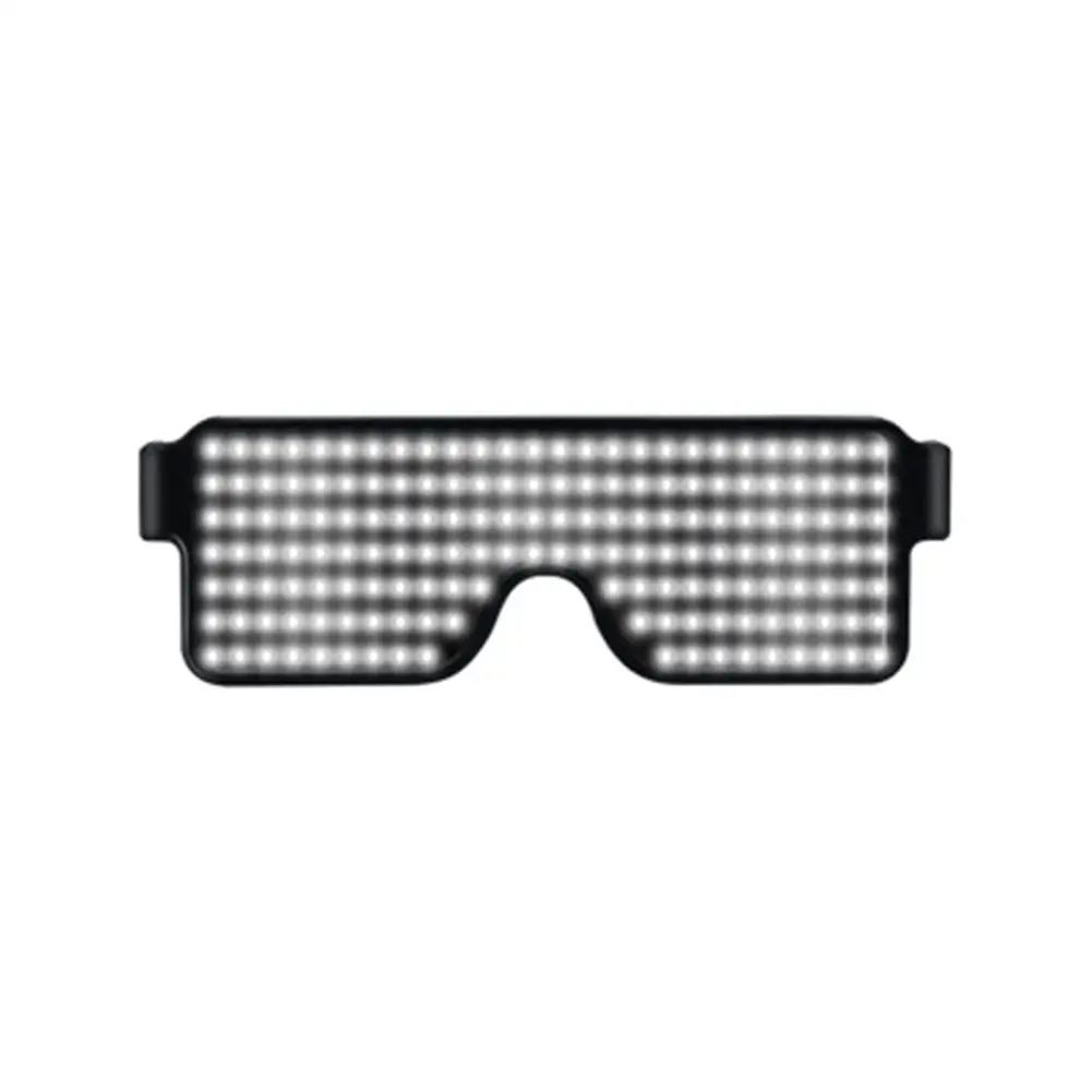 Светодиодный светящиеся очки DIY освещение текстовые очки USB перезаряжаемые Мигающие неоновые светящиеся очки декор для Хэллоуина, вечеринки - Цвет: NOT DIY TEXT White