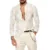 Men's Casual Blouse Cotton Linen Shirt Loose Tops 6