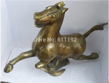 

YM 311 Hand carved Horse riding Chebi sculpture,Antique FengShui Home decor Copper Horse statue,Size: 25*32 cm