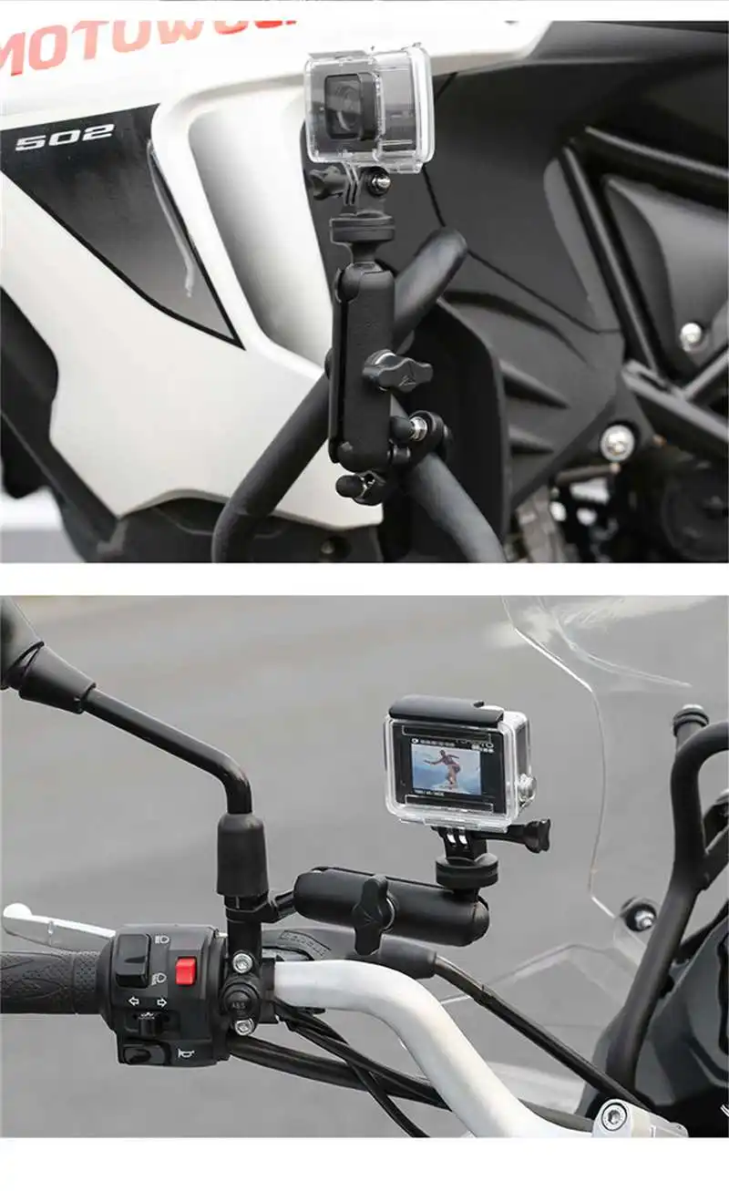 Мотоциклетный скутер зеркальный кронштейн штока для езды на открытом воздухе для вождения камеры рекордер многофункциональное зеркало заднего вида стержень из алюминиевого сплава