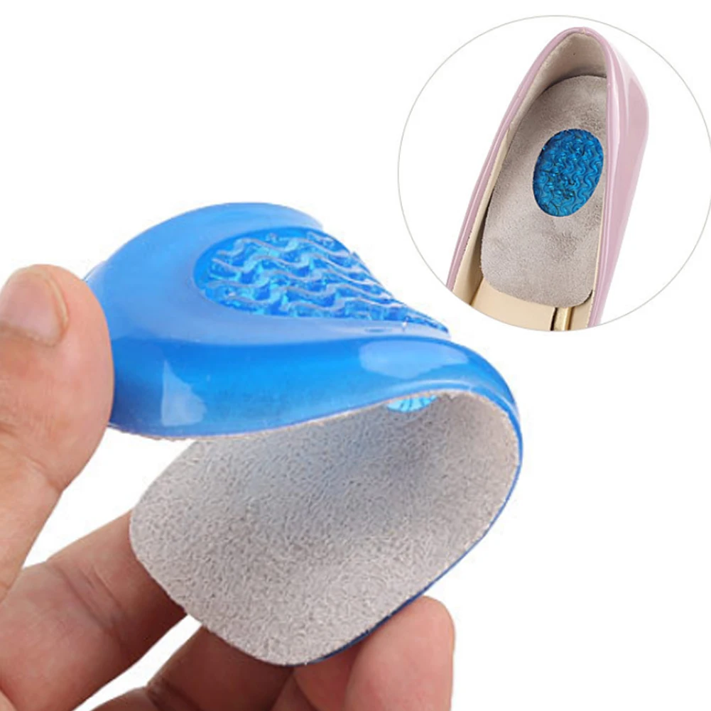 1 쌍 소프트 실리콘 젤 Insoles for heel spurs 통증 충격 흡수 발 쿠션 풋 케어 하프 힐 깔창 패드 높이