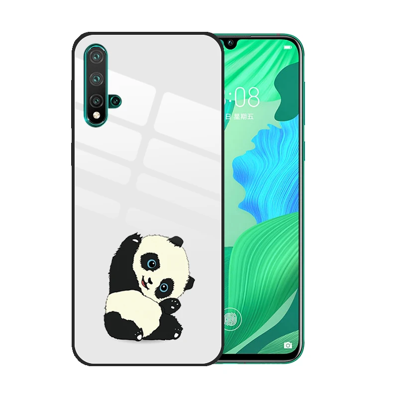 Pandicorn Panda Printed Tempered Glass Case Cover for Huawei Nova 6 SE 5T 5 5i Pro 4 4E 3E 3i 3 Coque | Мобильные телефоны и