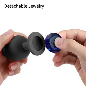 Butt Plug Safe Silicone Butt Plug With Crystal Jewelry Anal Plug Vaginal Plug Sex Toys For Woman Men Anal Dilator Toys for Gay 2