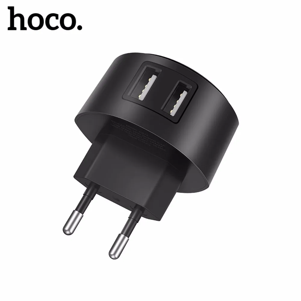 HOCO C67 быстрое зарядное устройство для iPhone X 8 7 6 выход 2.4A два usb-порта зарядное устройство для путешествий США Великобритания ЕС разъем для Xiaomi huawei samsung